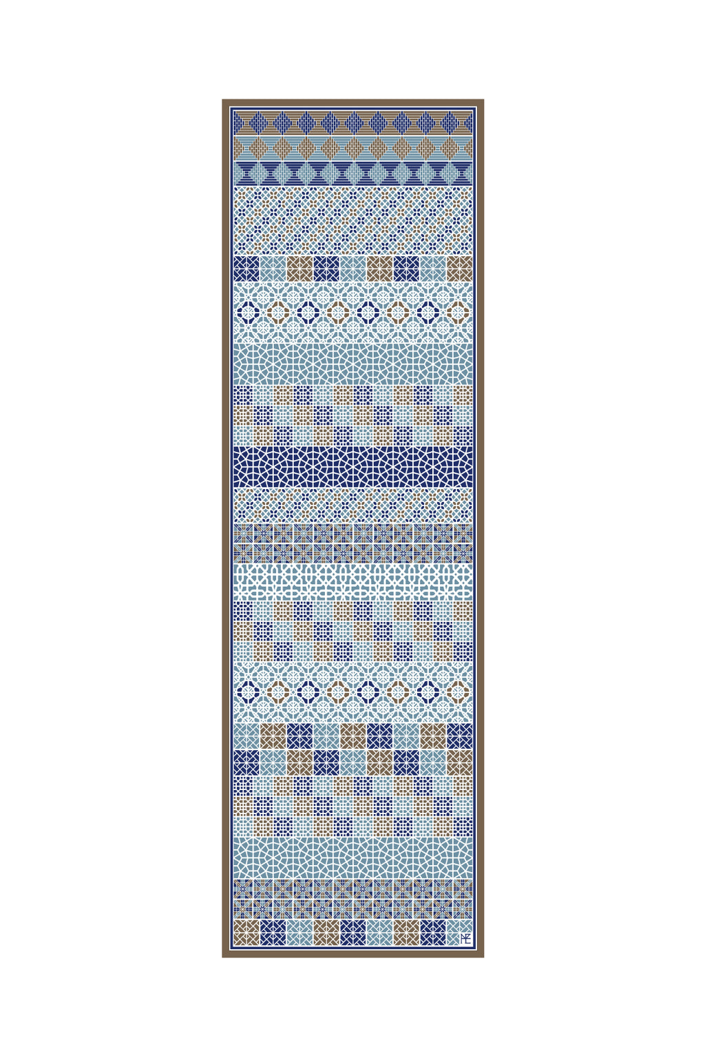 Lattice Door Pattern Mix - Blue