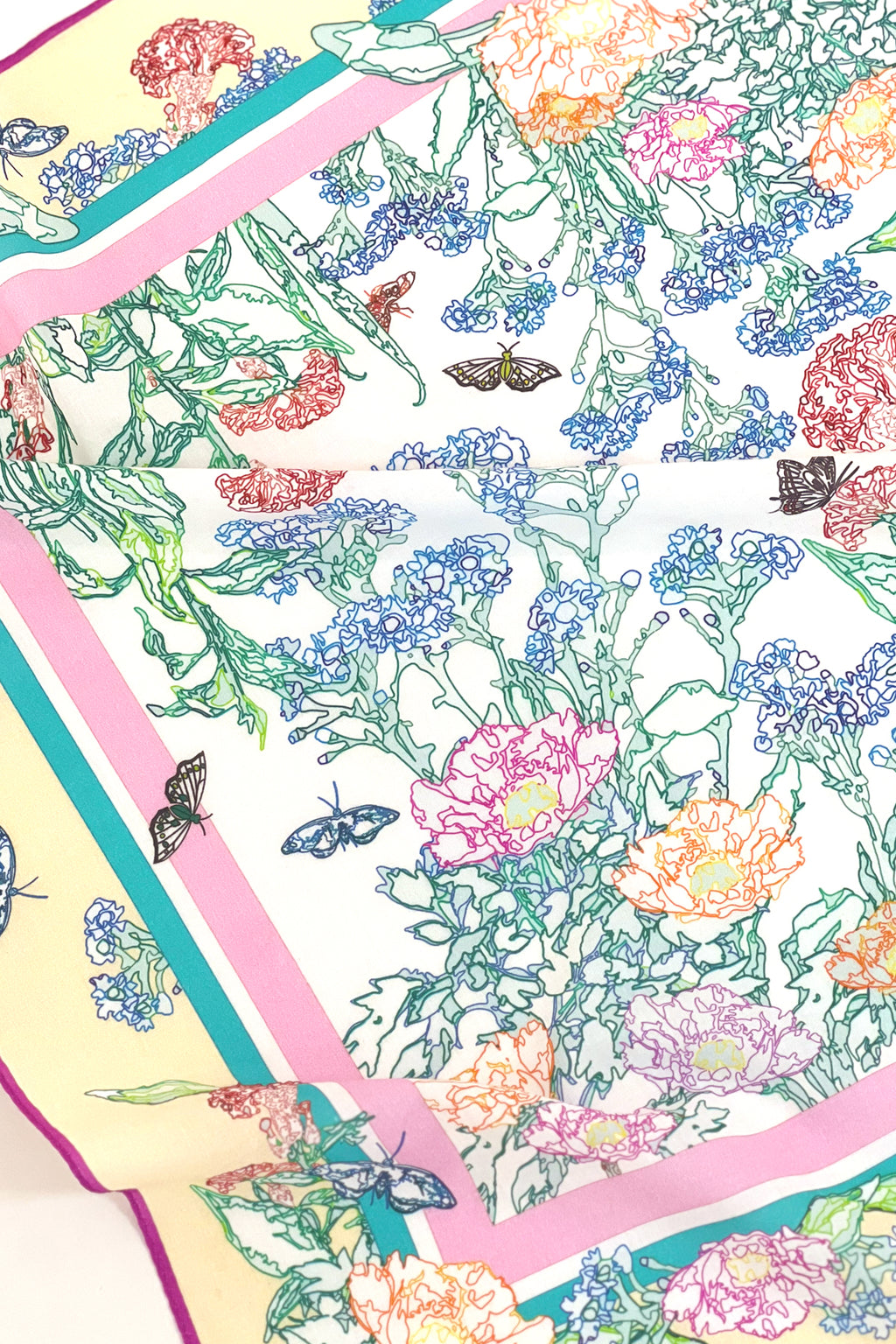 Cotton Line Painting of Grass and Insects 65 Peach