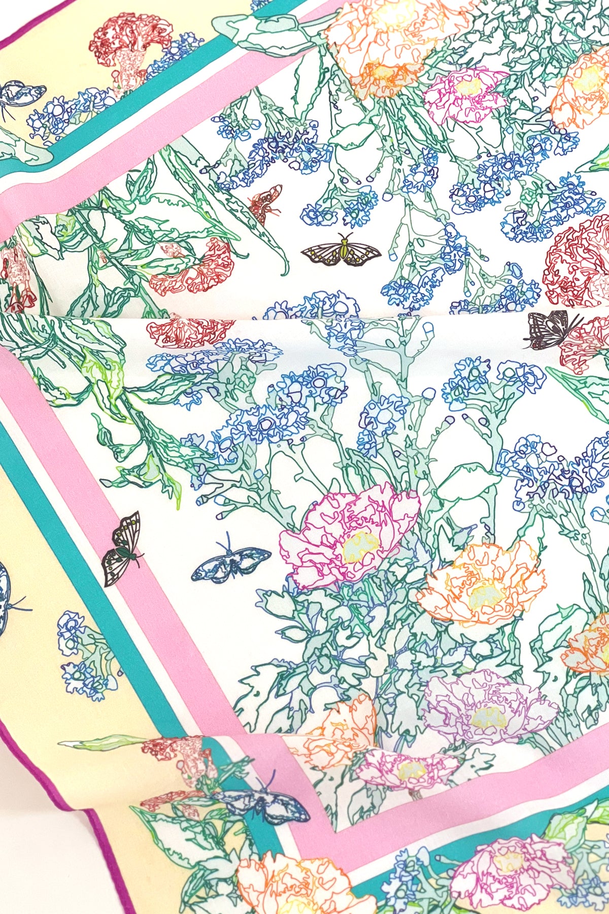 Cotton Line Painting of Grass and Insects 65 Peach