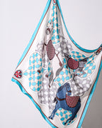 말과 물결문 70 스카프 블루