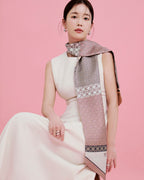 Horses and Latticework Pink Gray