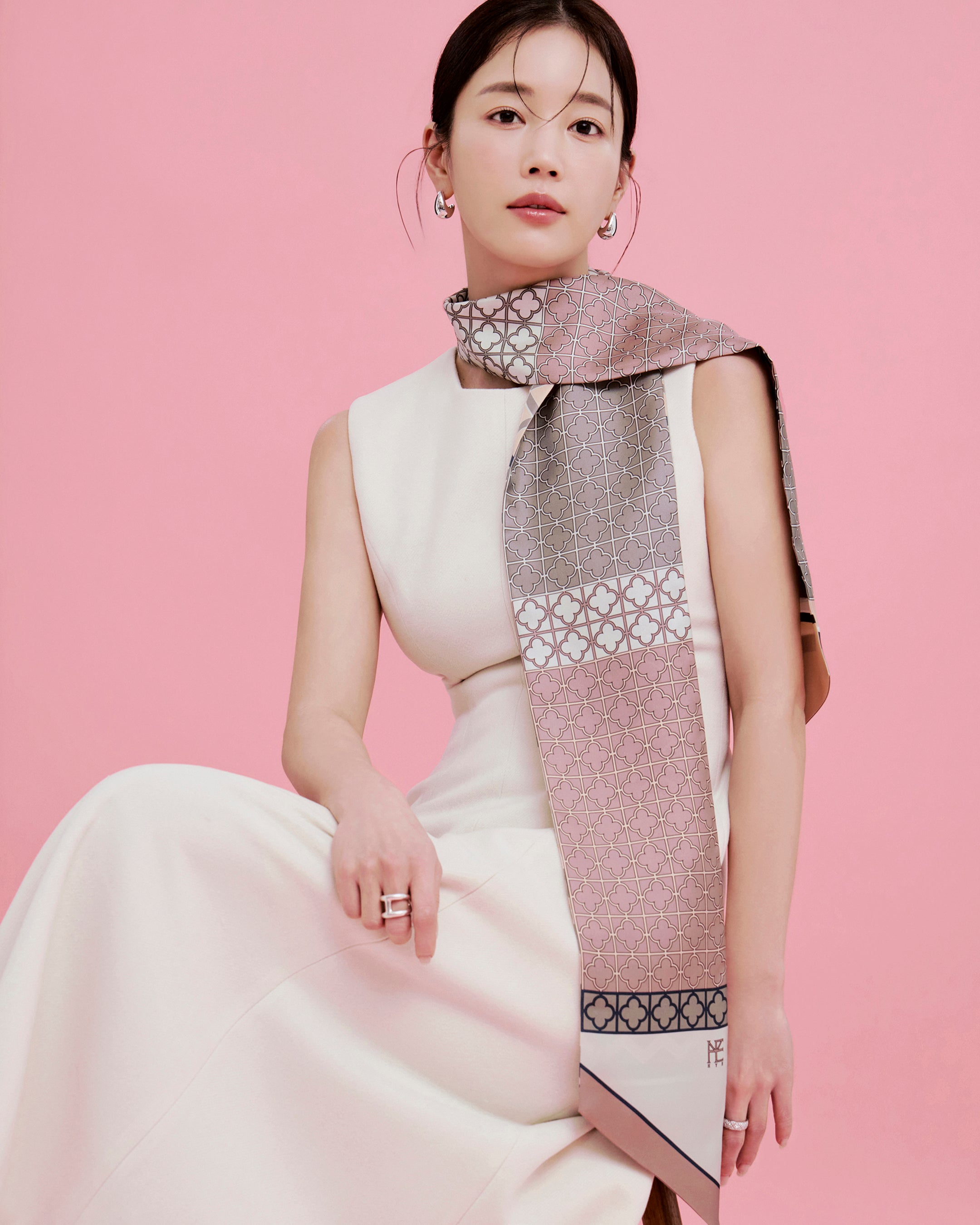 Horses and Latticework Pink Gray
