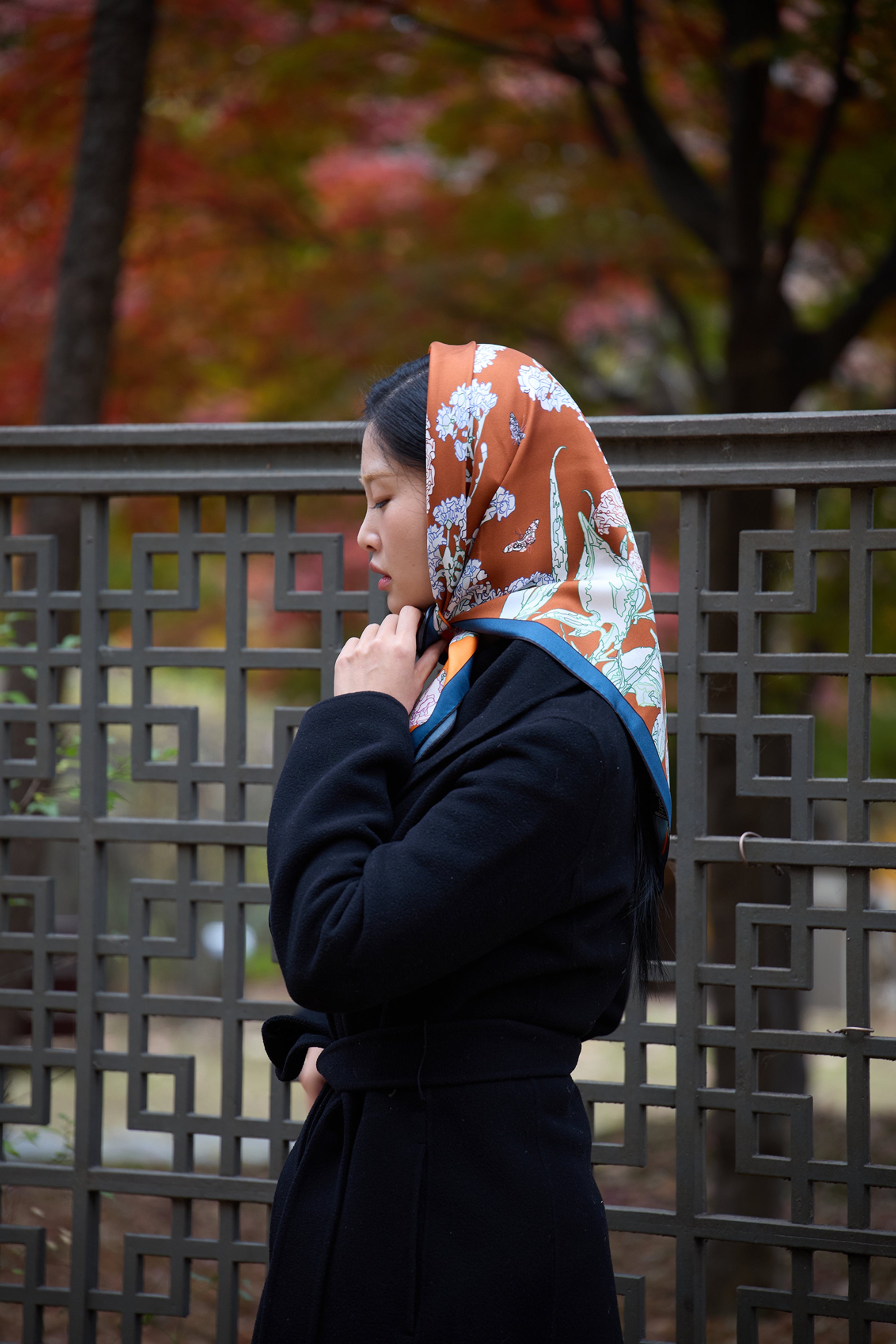 Line Painting of Grass and Insects 90 - Brown