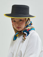 Nature painting with Embroidered Flower pattern - Beige