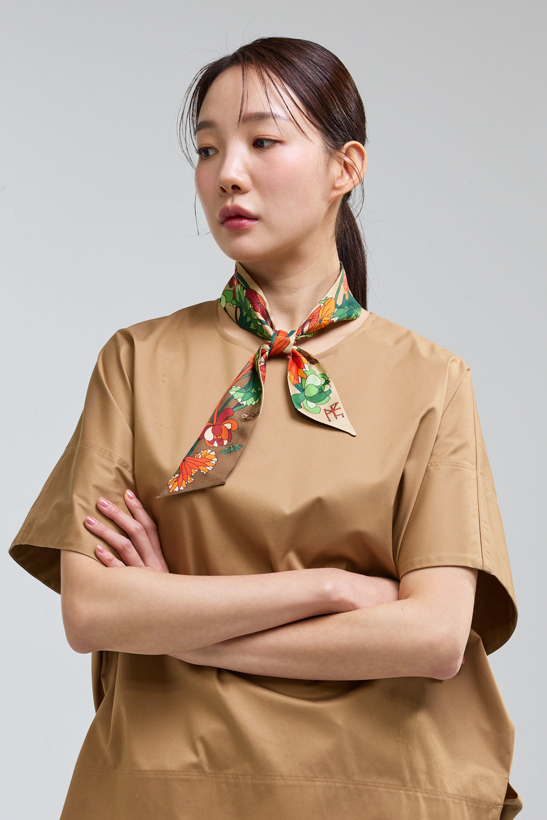 Lotus Pattern and Butterfly - Brown