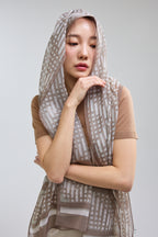 창살문 롱스카프 베이지