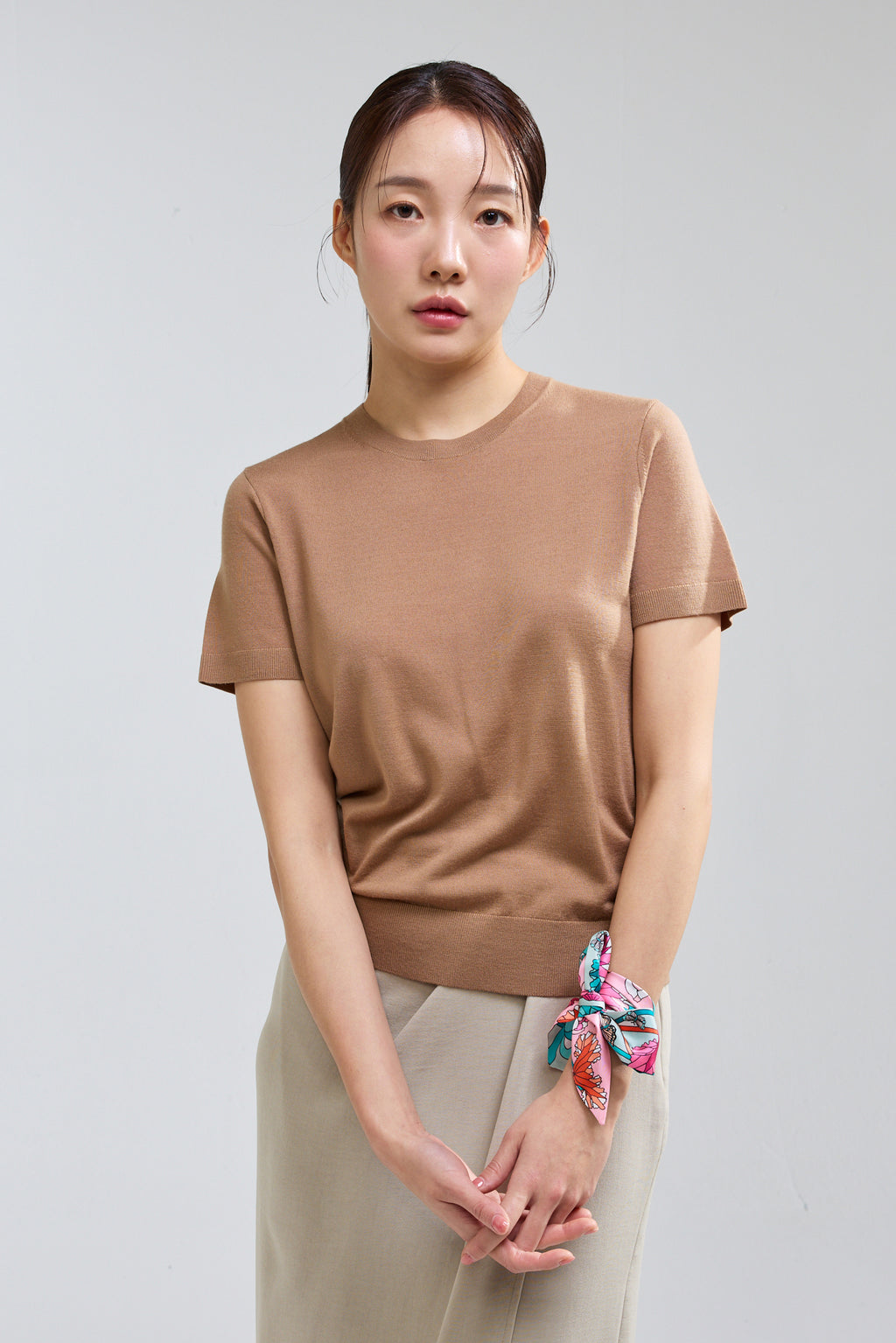 Ceramics Long Scarf - Beige