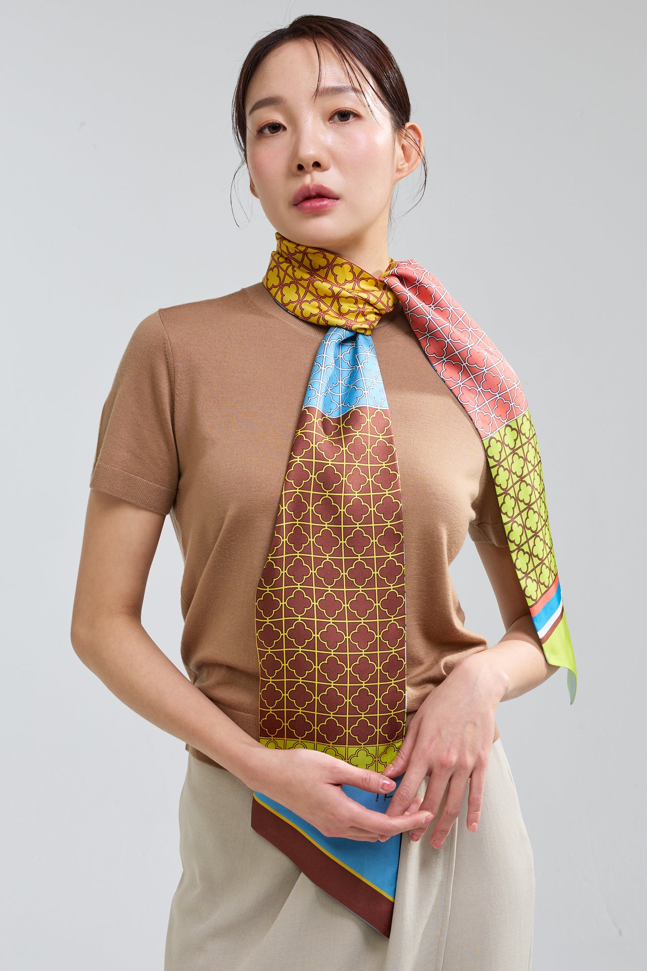 Horses and Latticework Long Twilly - Blue