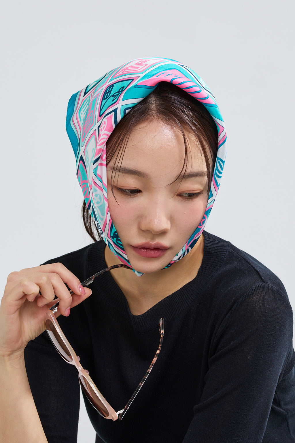 Checkered Simjeon Seal Scarf 50 - Green
