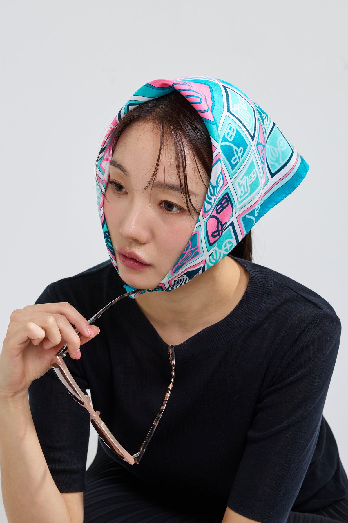 Checkered Simjeon Seal Scarf 50 - Green