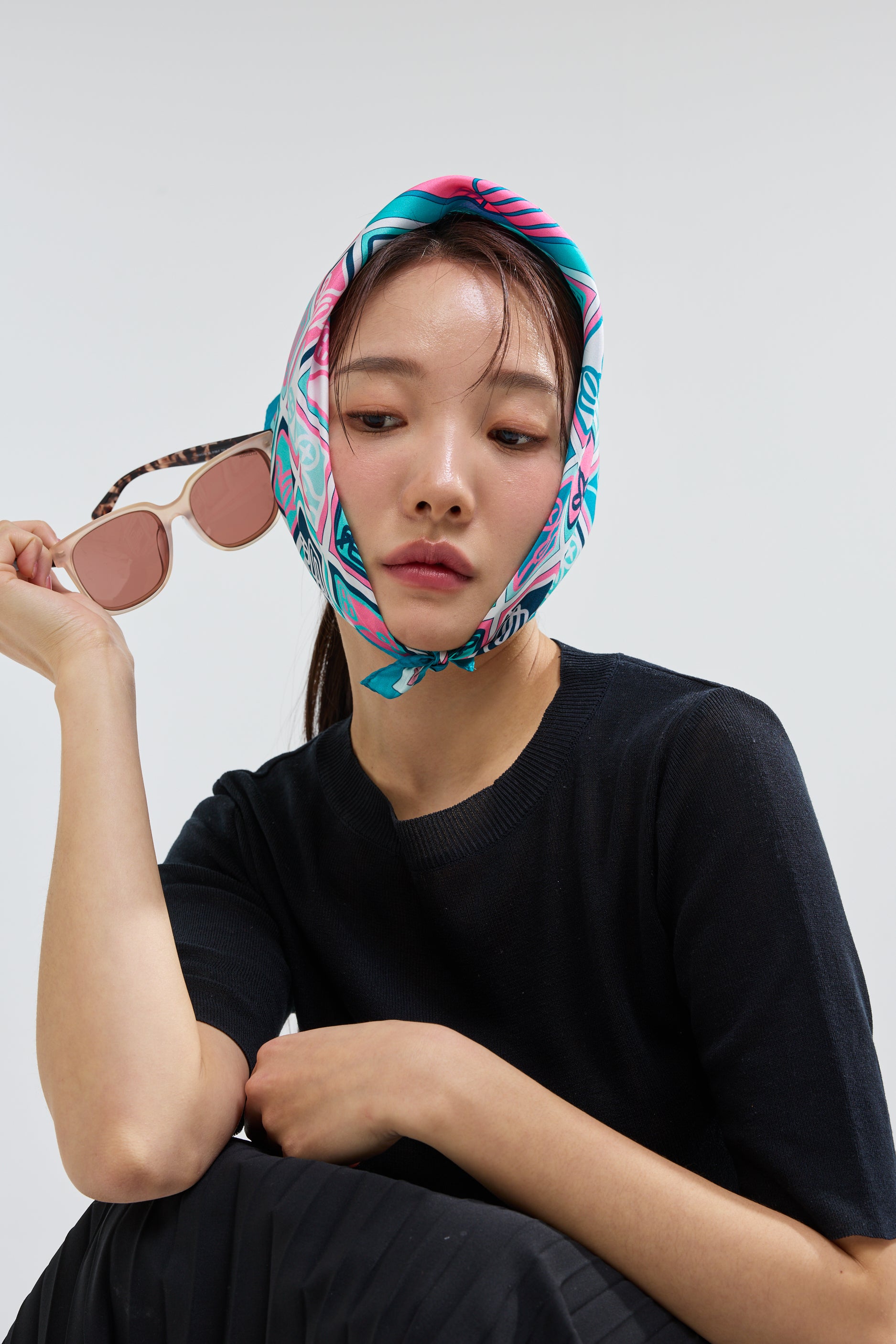 Checkered Simjeon Seal Scarf 50 - Green