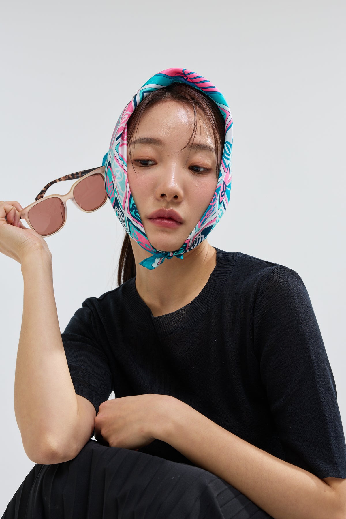 Checkered Simjeon Seal Scarf 50 - Green