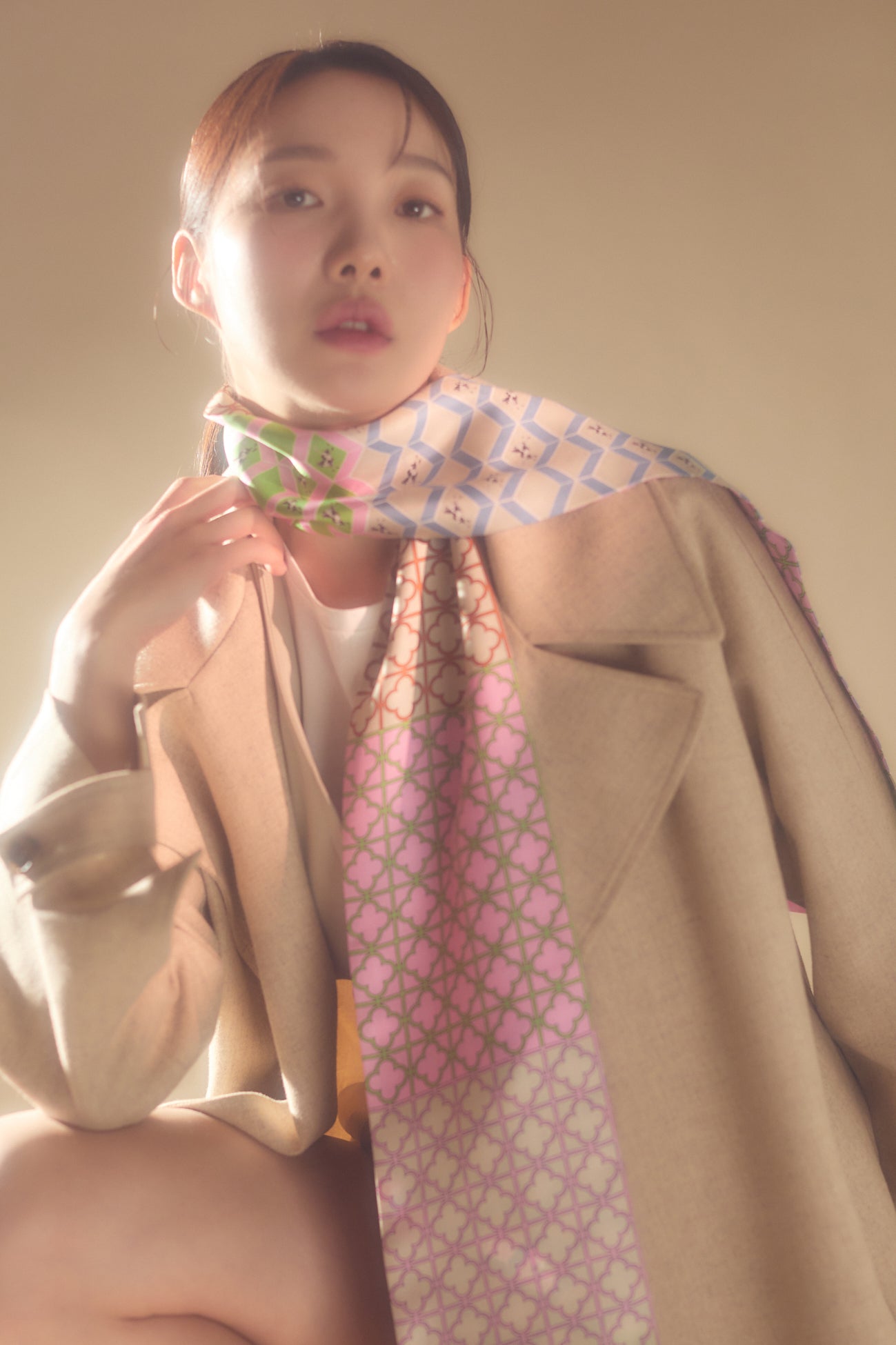 Horses and Latticework Long Twilly - Pink