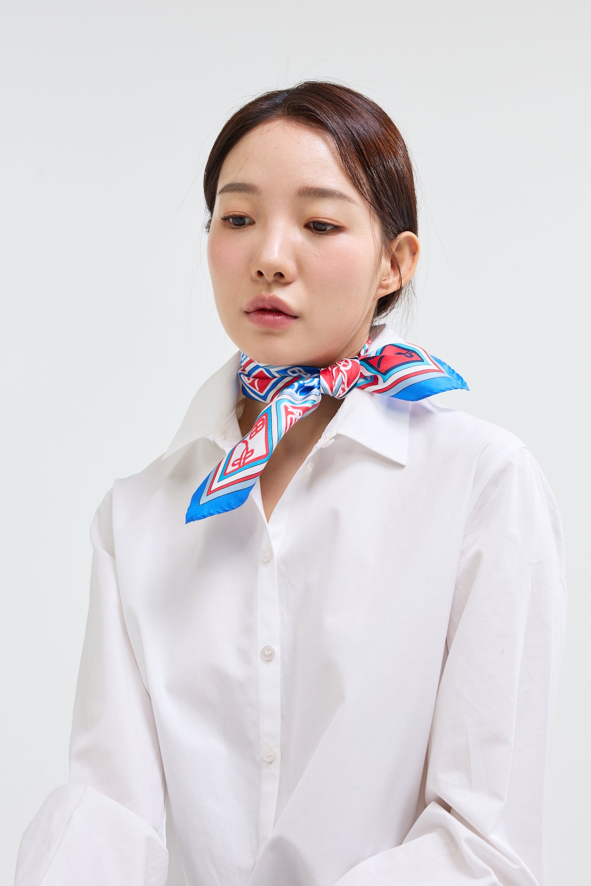 Checkered Simjeon Seal Scarf 50 - Blue