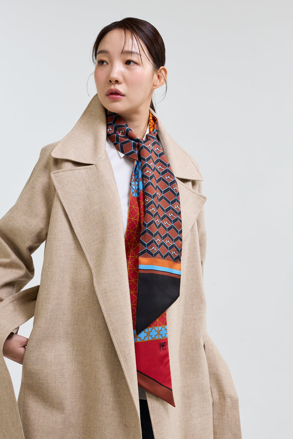 Horses and Latticework Long Twilly - Brown