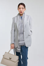 창살문 롱스카프 그레이