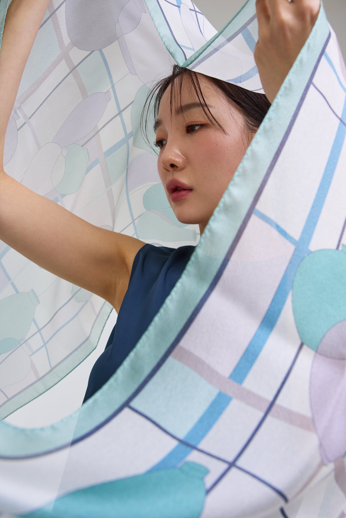 Ceramics Long Scarf - Misty green