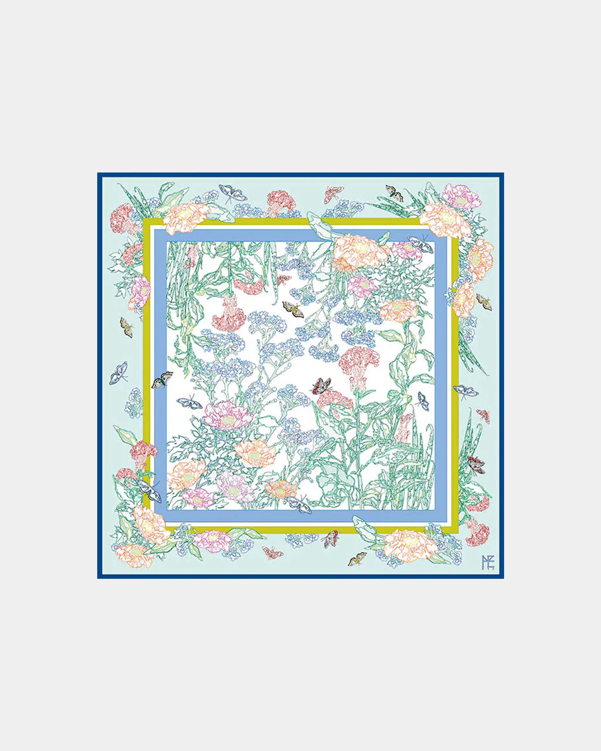 Cotton Line Painting of Grass and Insects 65 Mint