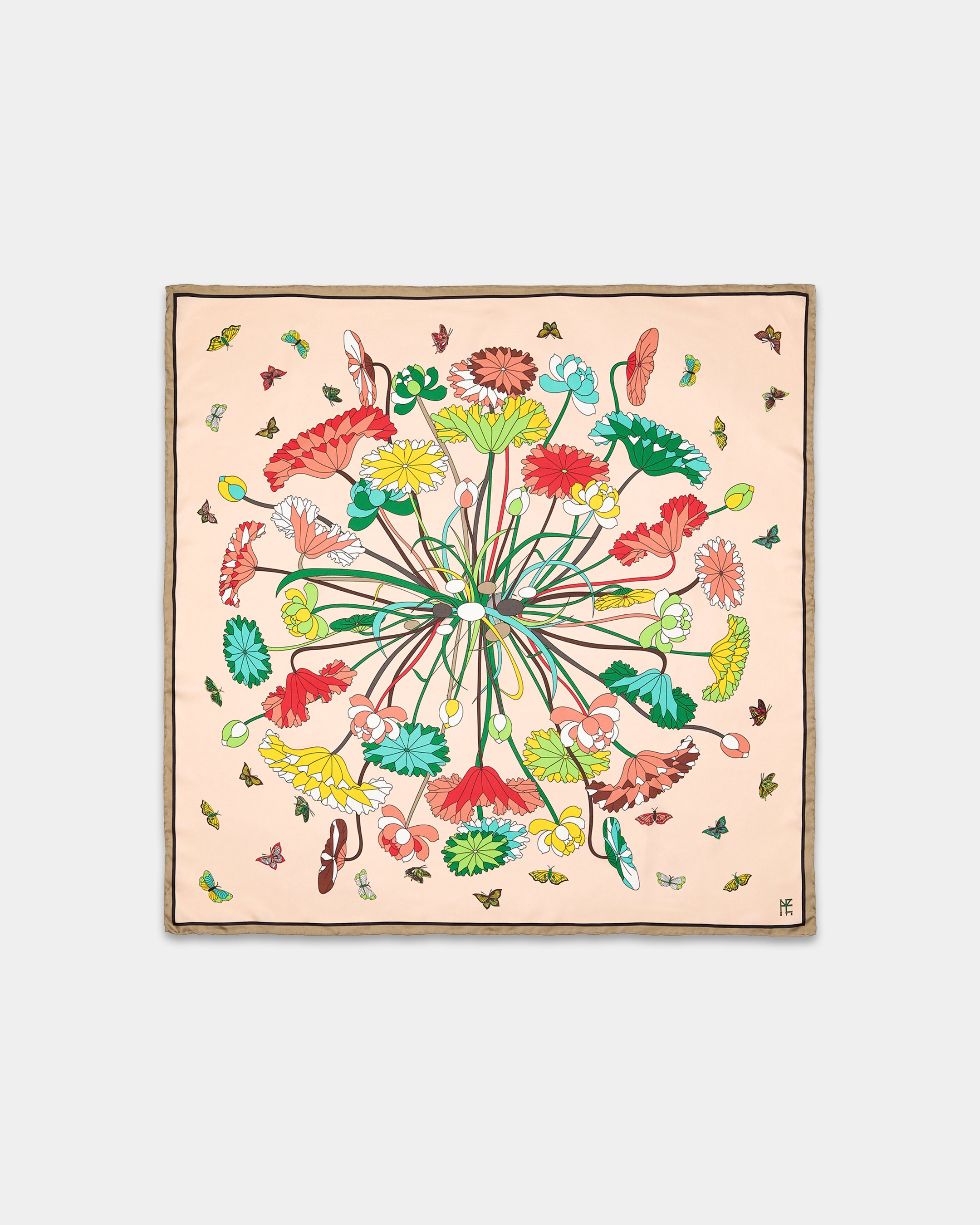 연화문과 나비 90 핑크 베이지