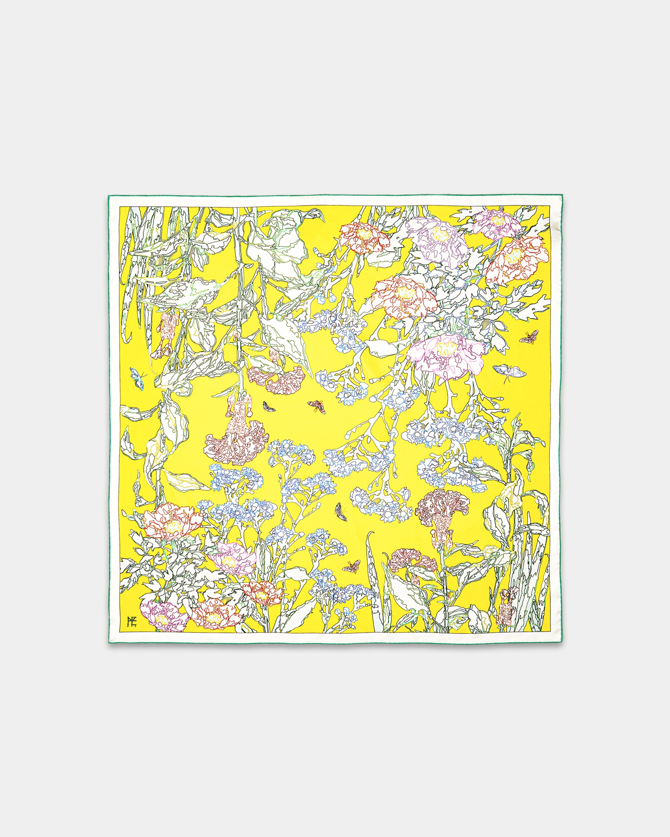 Line Painting of Grass and Insects 90 Lemon