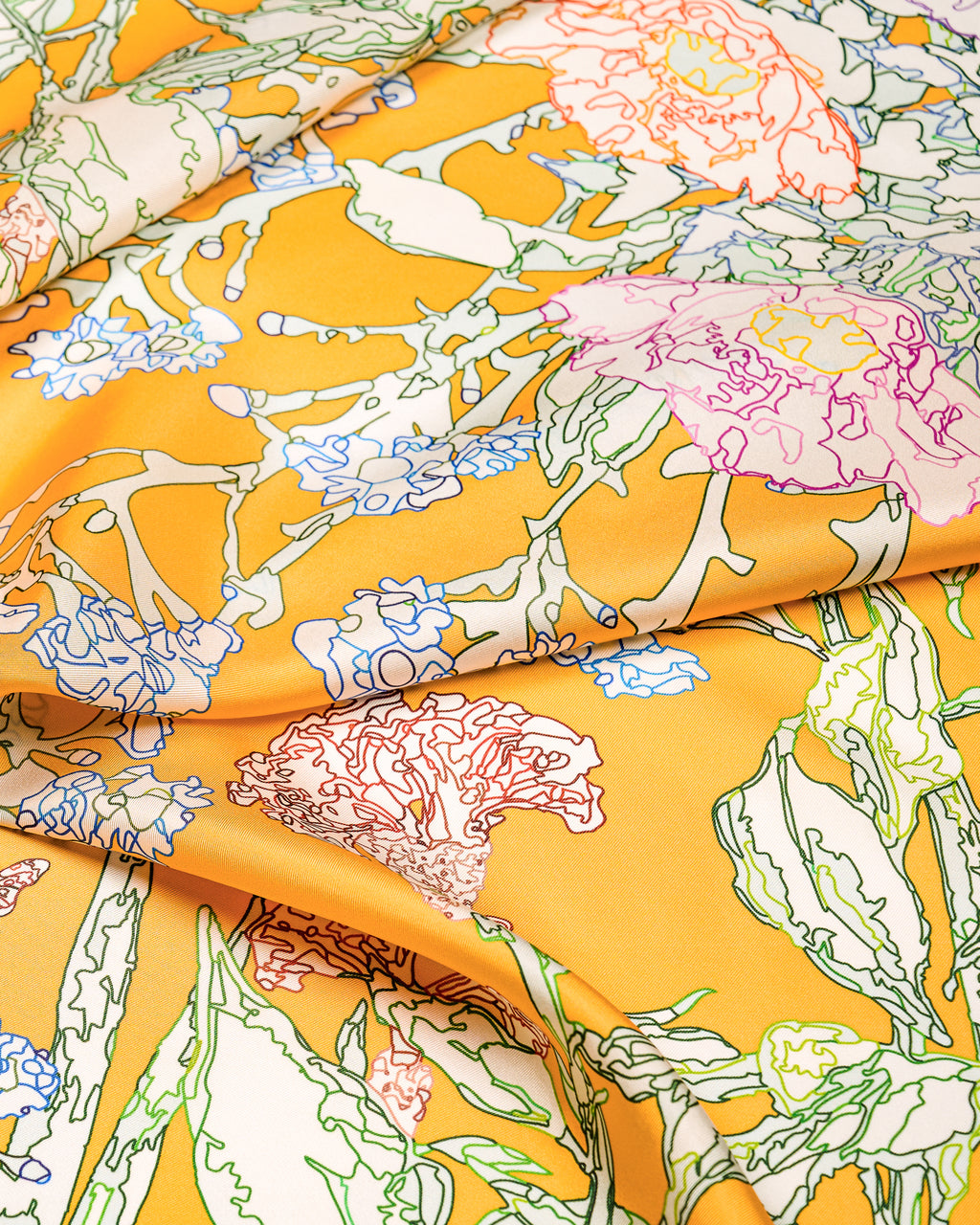 Line Painting of Grass and Insects 90 Orange