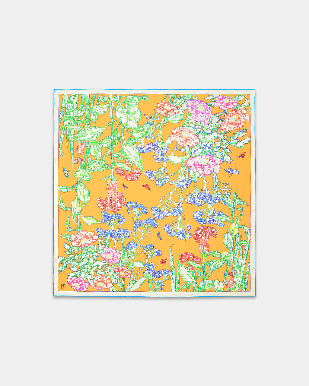 Line Painting of Grass and Insects 90 Orange