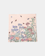 Line Painting of Grass and Insects Cotton Cushion Pink