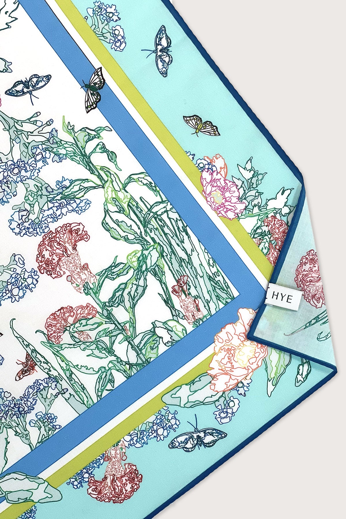 Cotton Line Painting of Grass and Insects 65 Mint