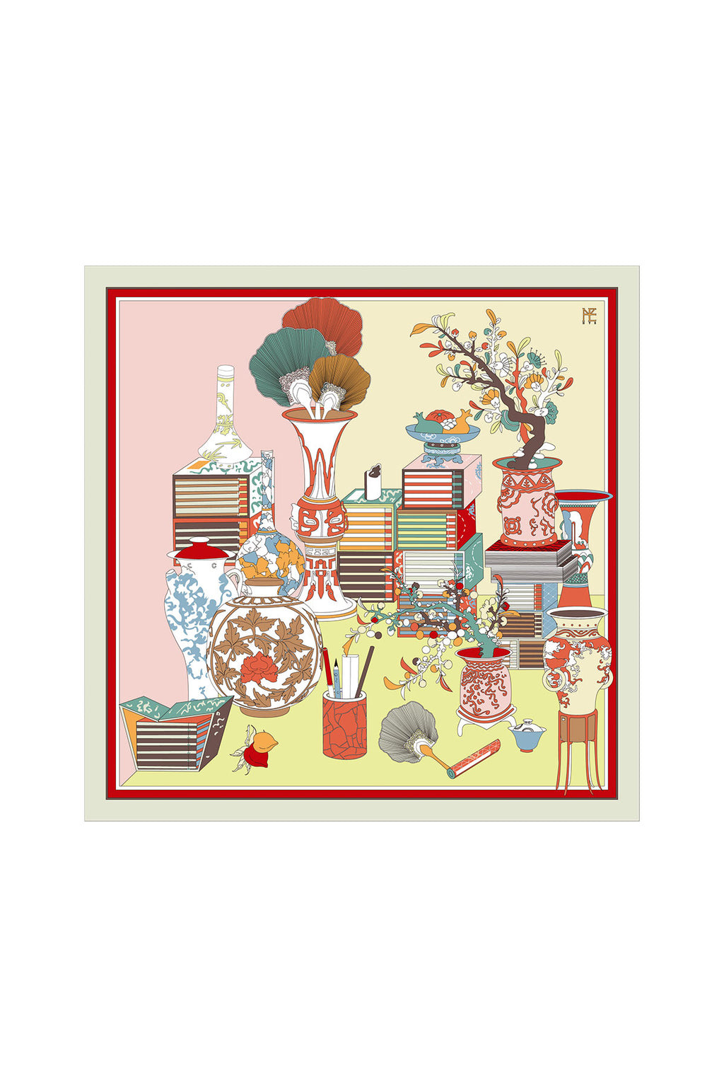 literary utensil painting 70 - Red