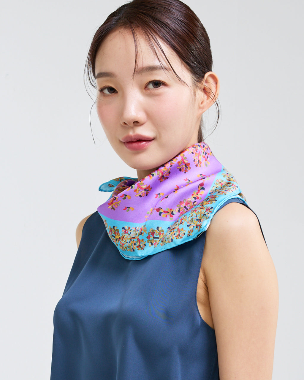 수화문 50 스카프 퍼플