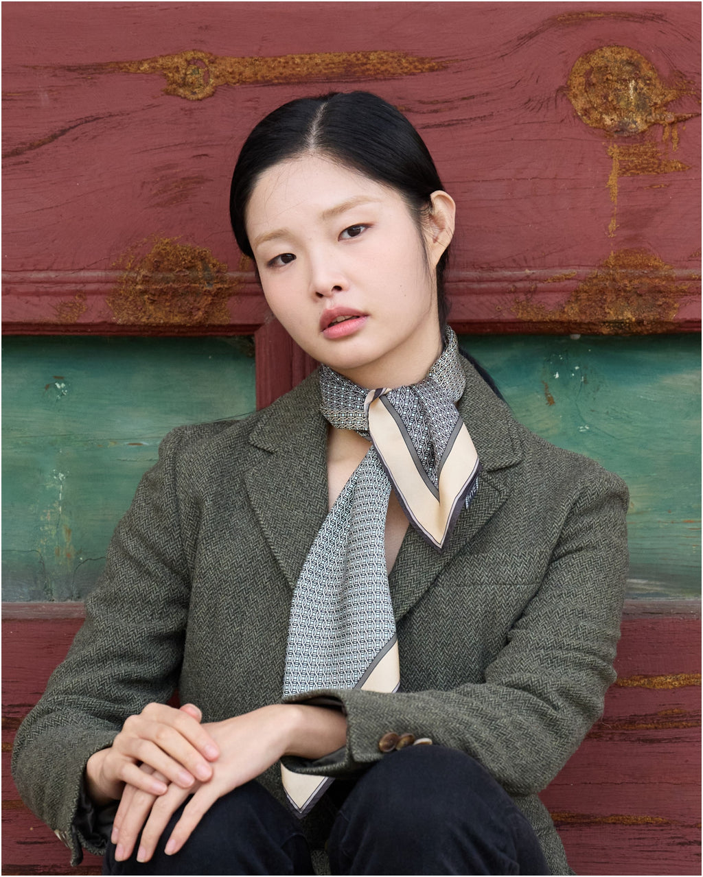 칠보문 70 스카프 베이지