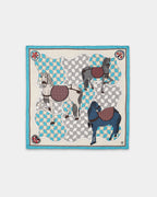 말과 물결문 70 스카프 블루