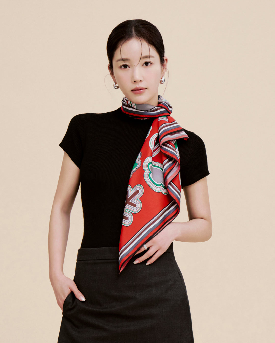 Line Embroidery 70 Red