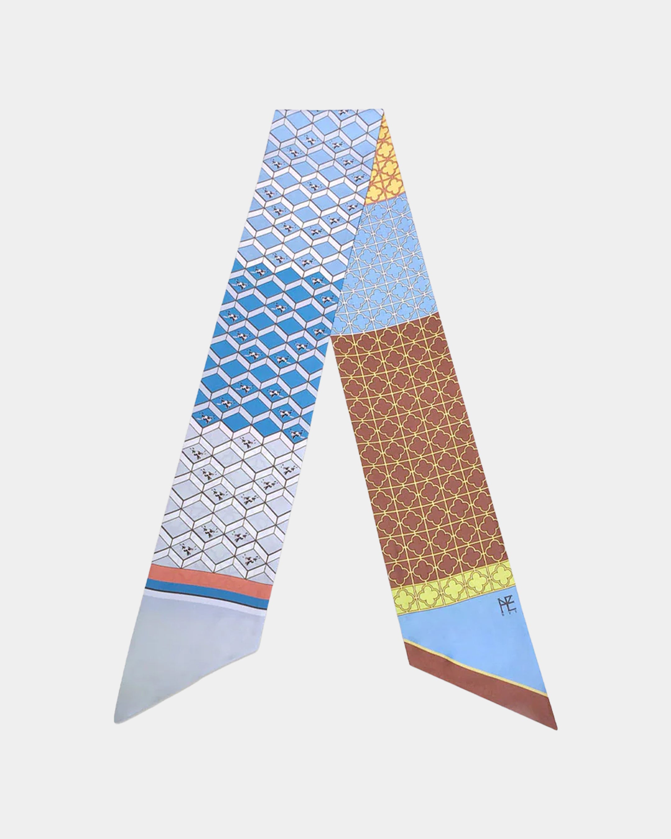 Horses and Latticework Blue