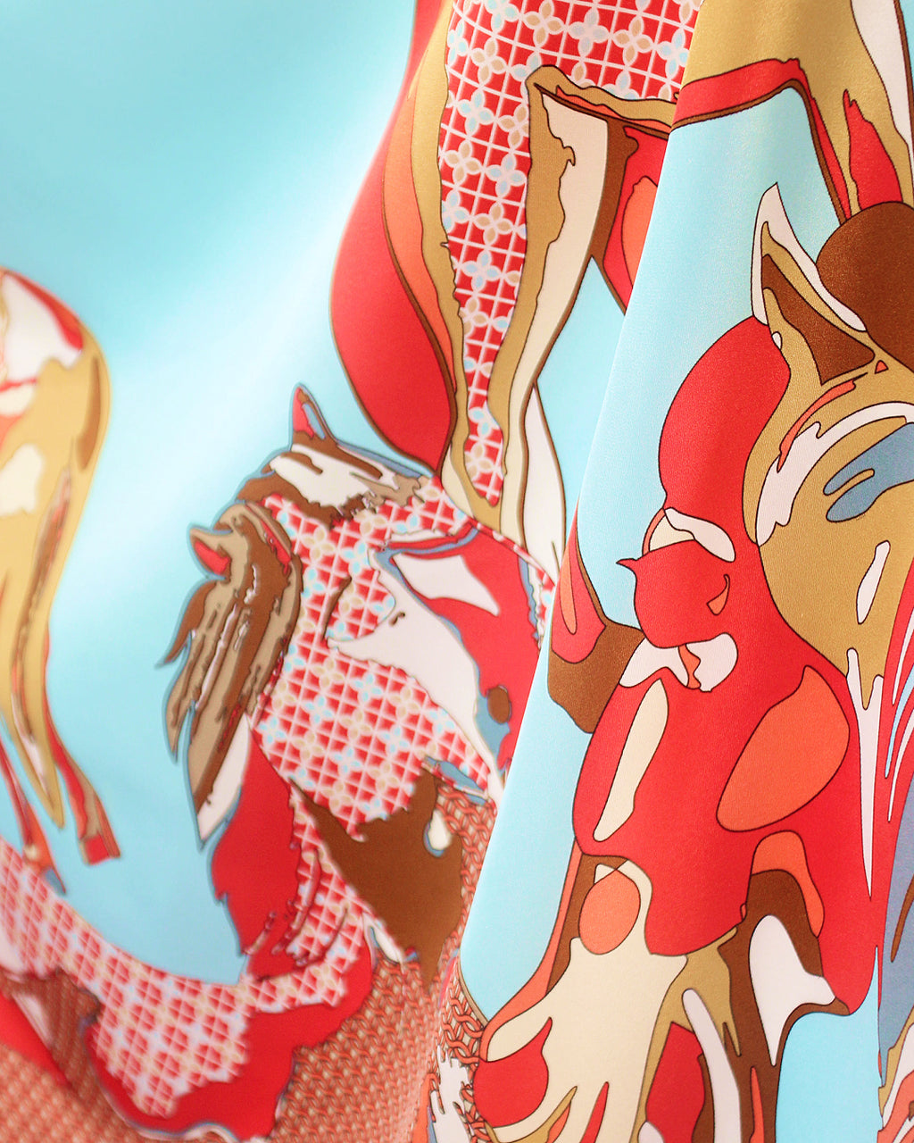 Line of Eight Horses 90 Red