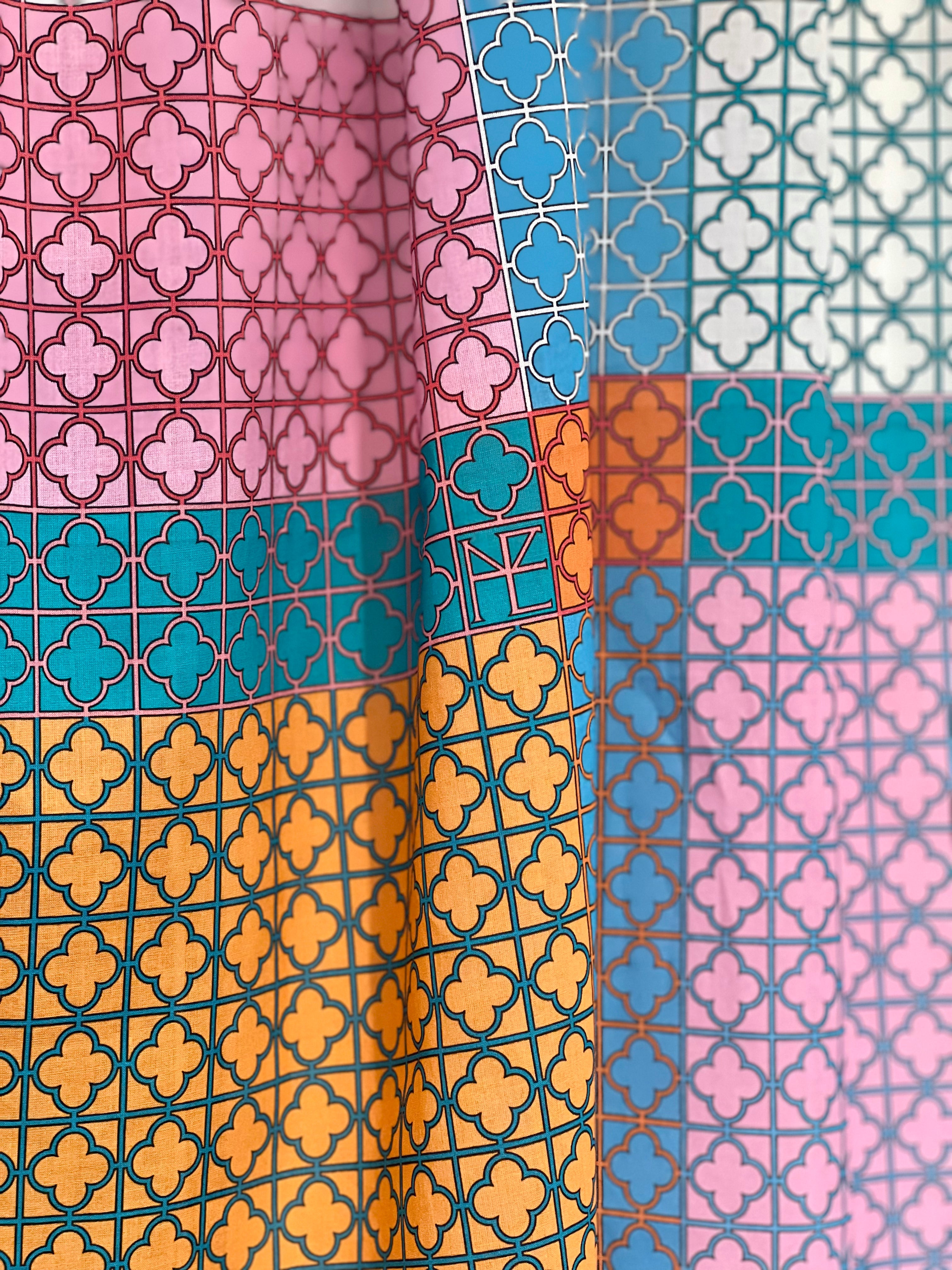 Cotton Jogakbo Lattice Pink Orange