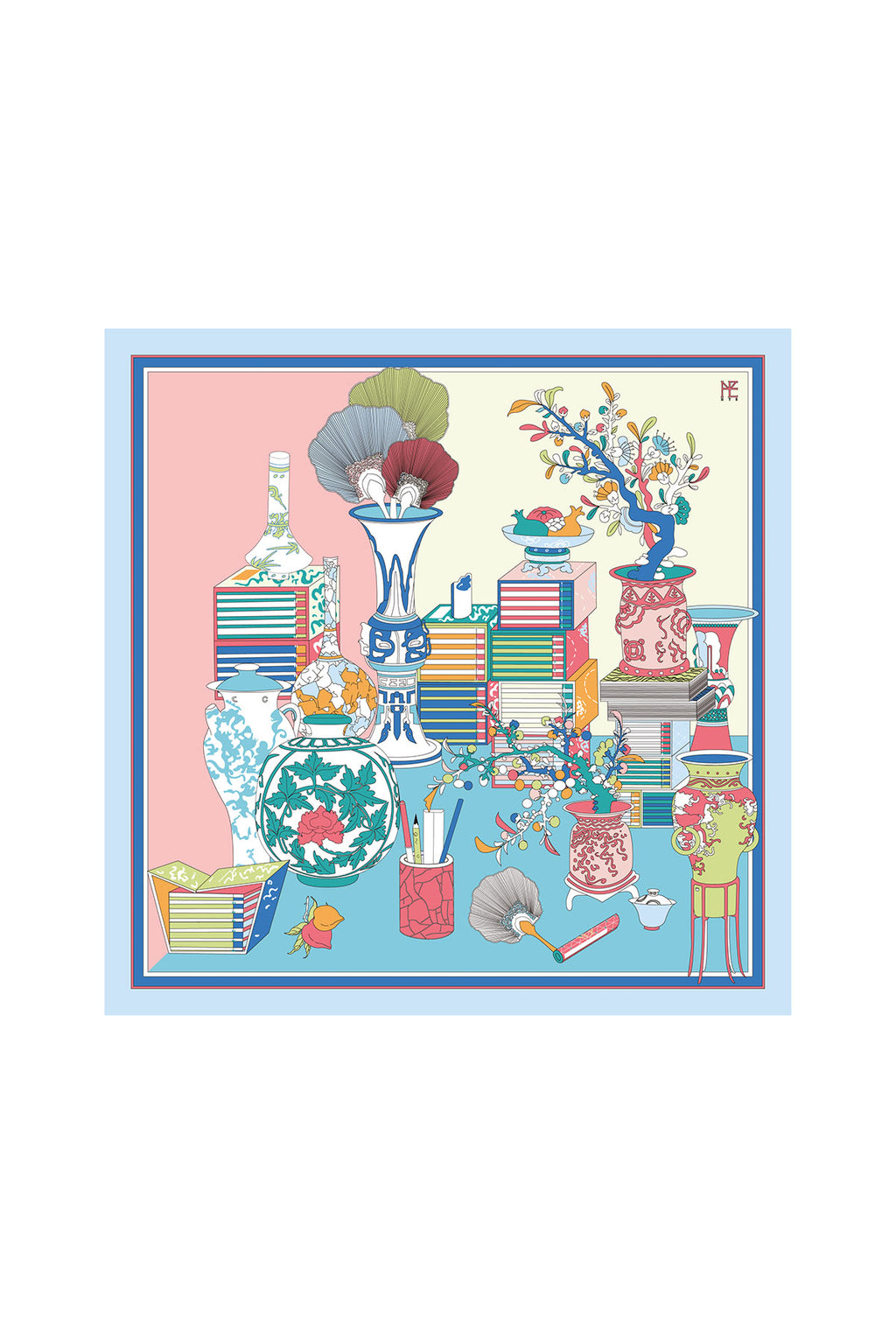 literary utensil painting 70 - Blue