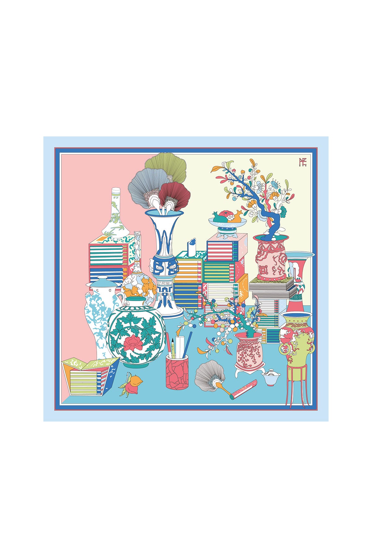 literary utensil painting 70 - Blue