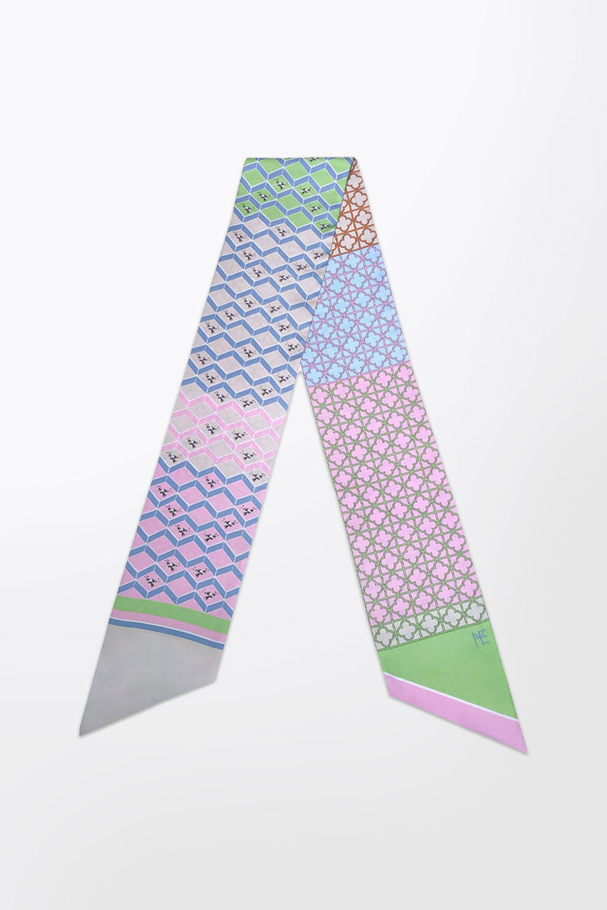 Horses and Latticework Long Twilly - Pink