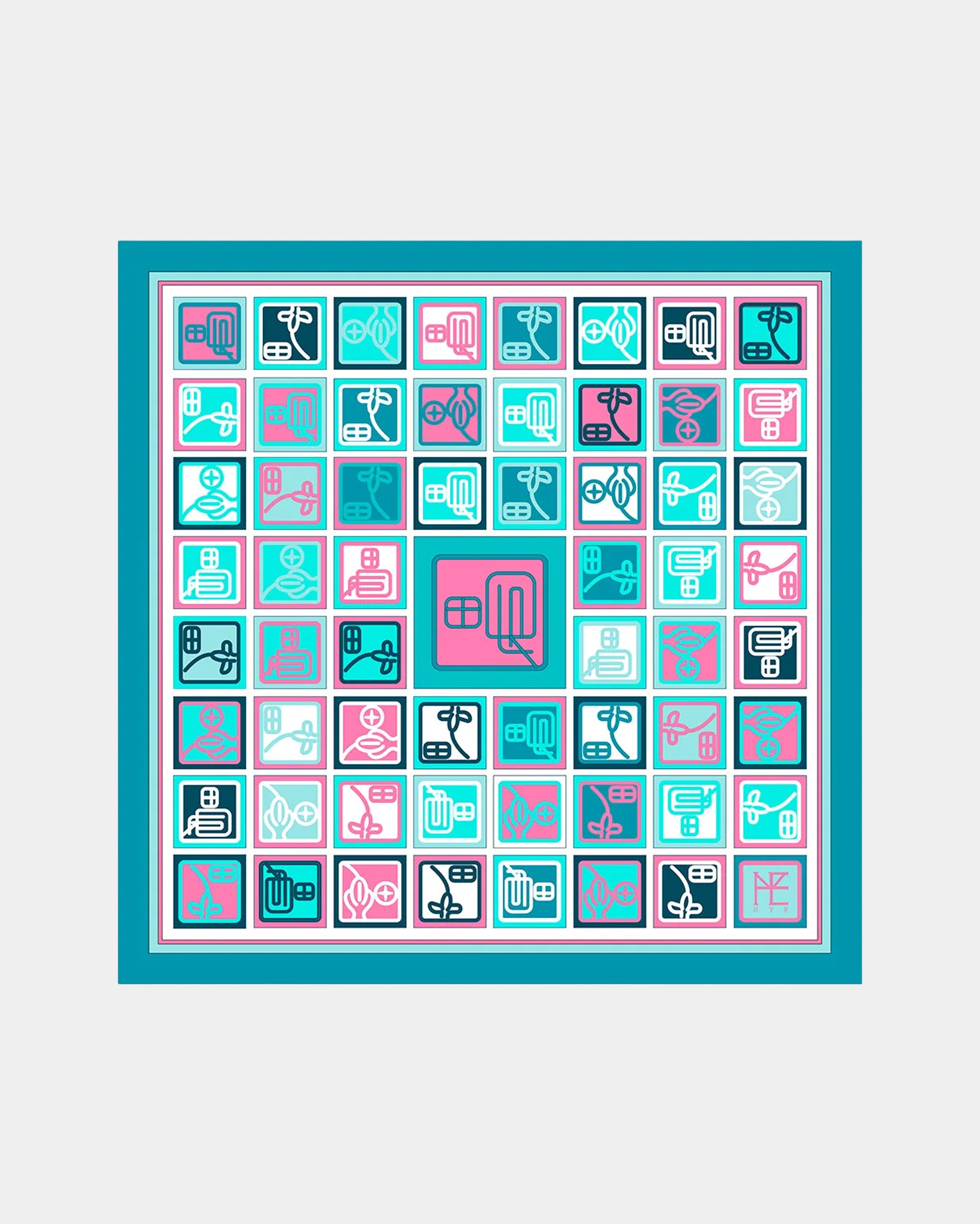 Checkered Simjeon Seal Scarf 50 Green