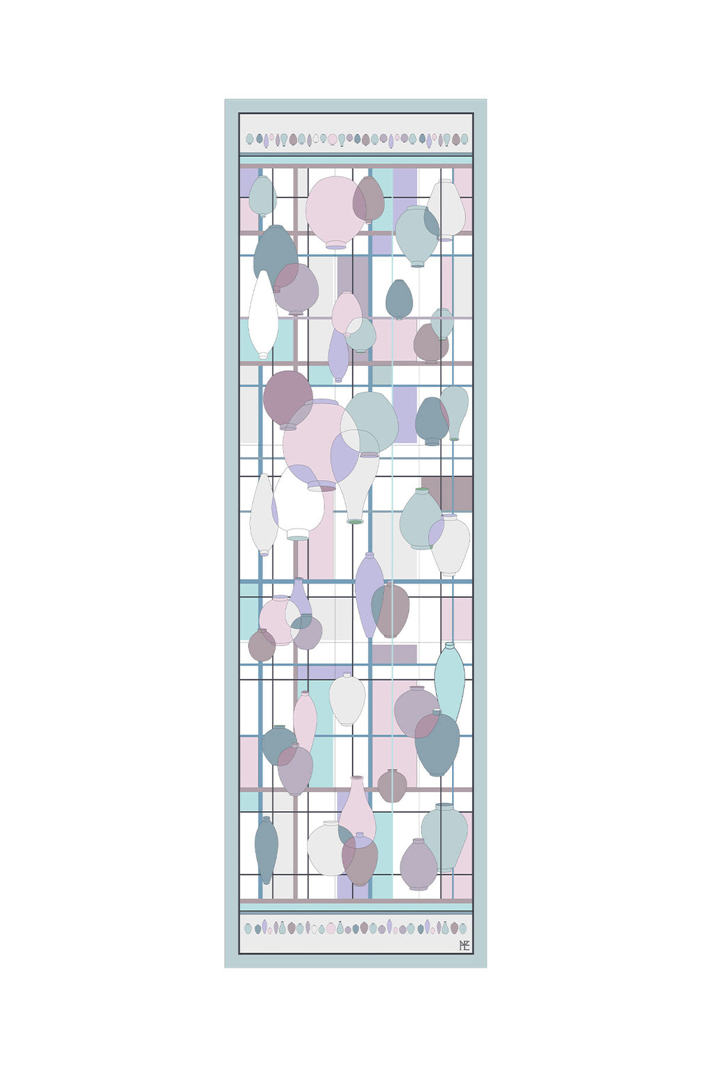 Ceramics Long Scarf - Misty green