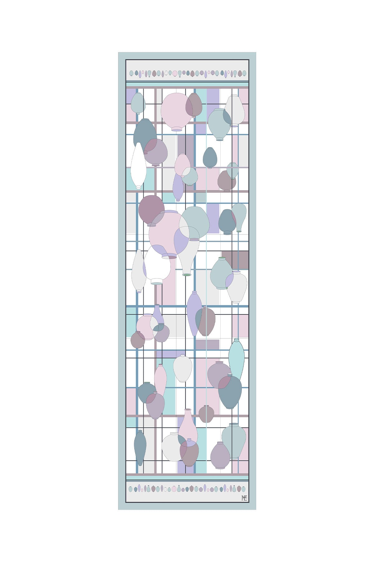 Ceramics Long Scarf - Misty green