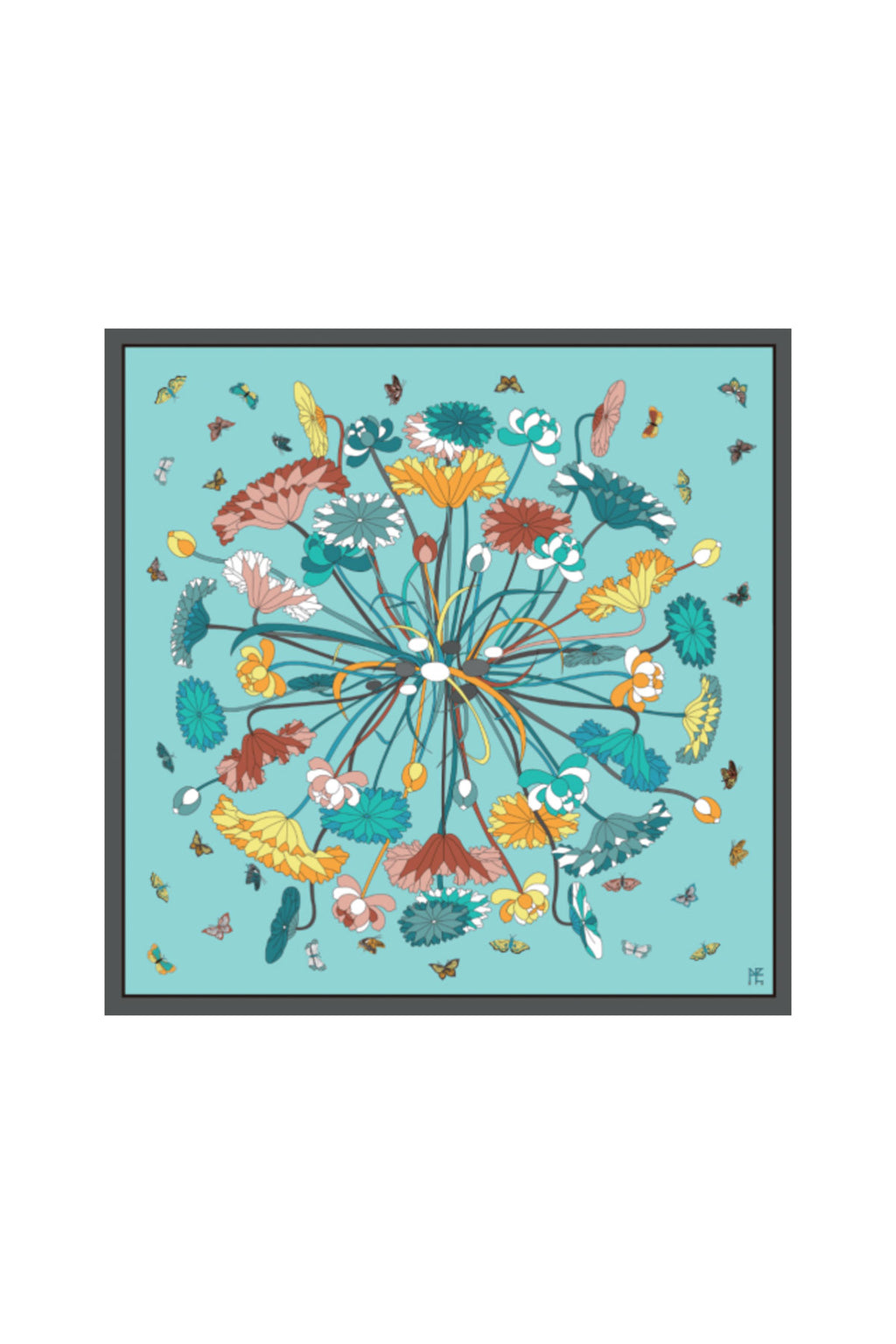 Lotus Pattern and Butterfly 90 - Mint