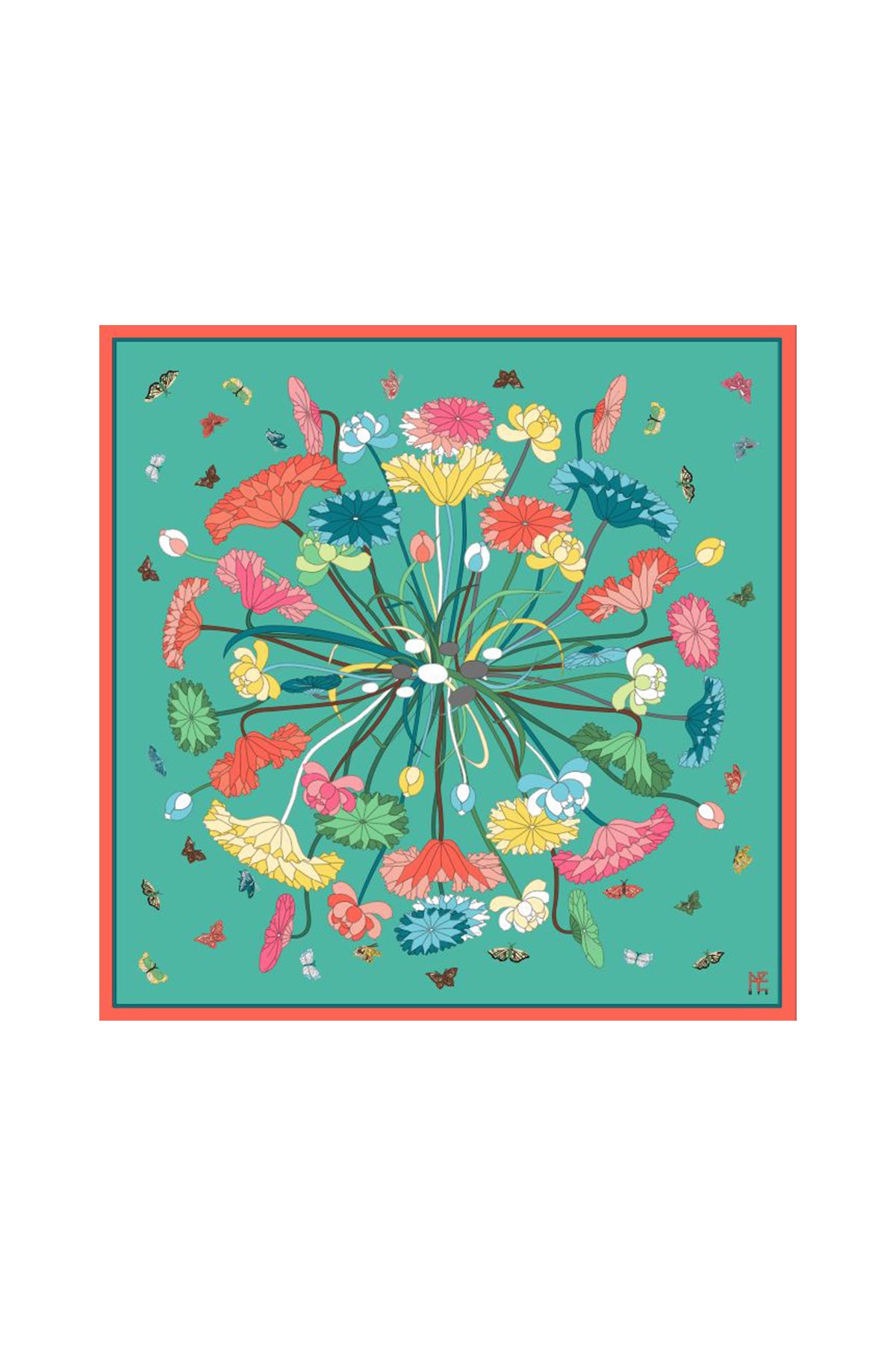 Lotus Pattern and Butterfly 70 - Green