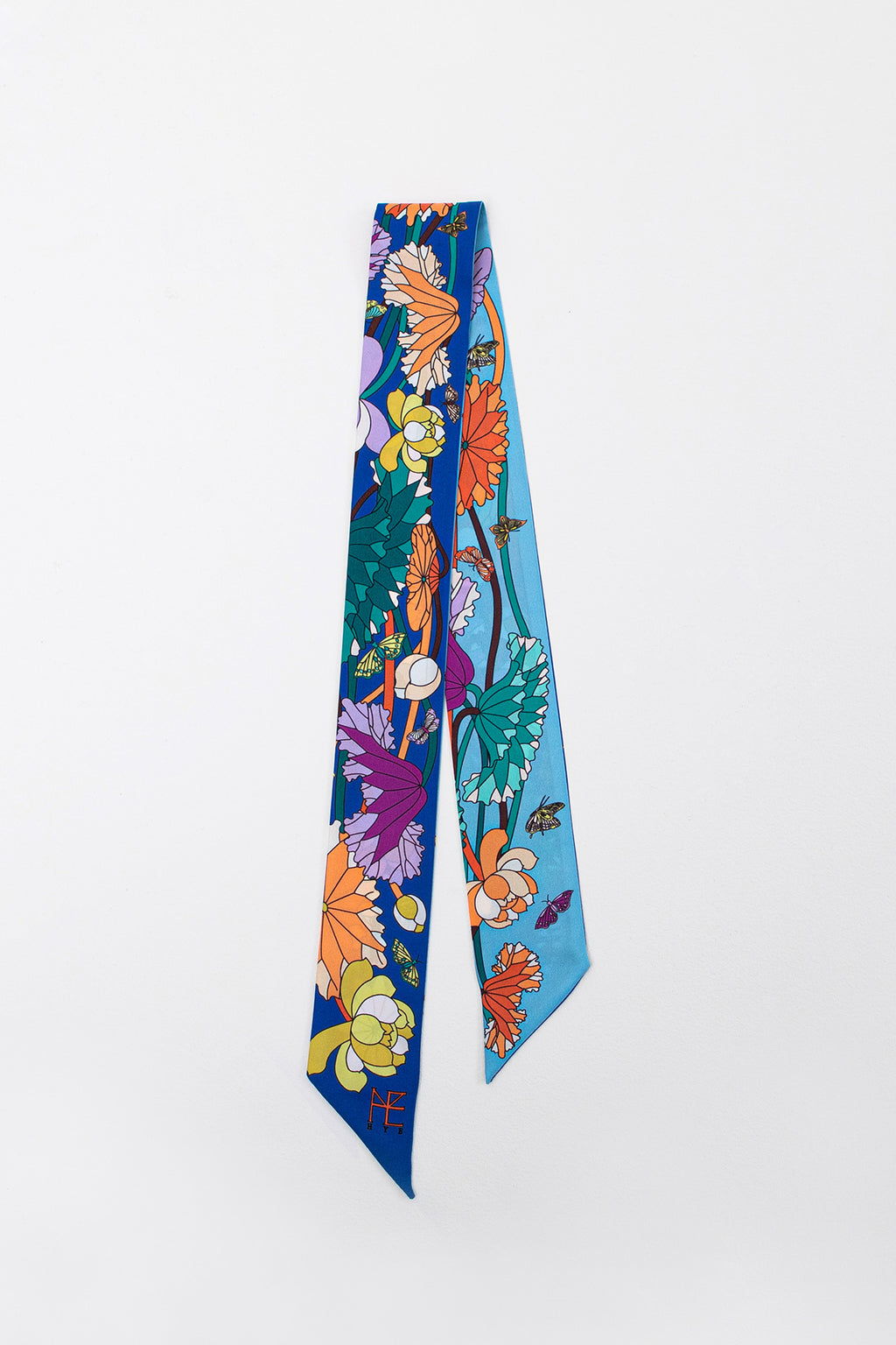 Lotus Pattern and Butterfly - Blue