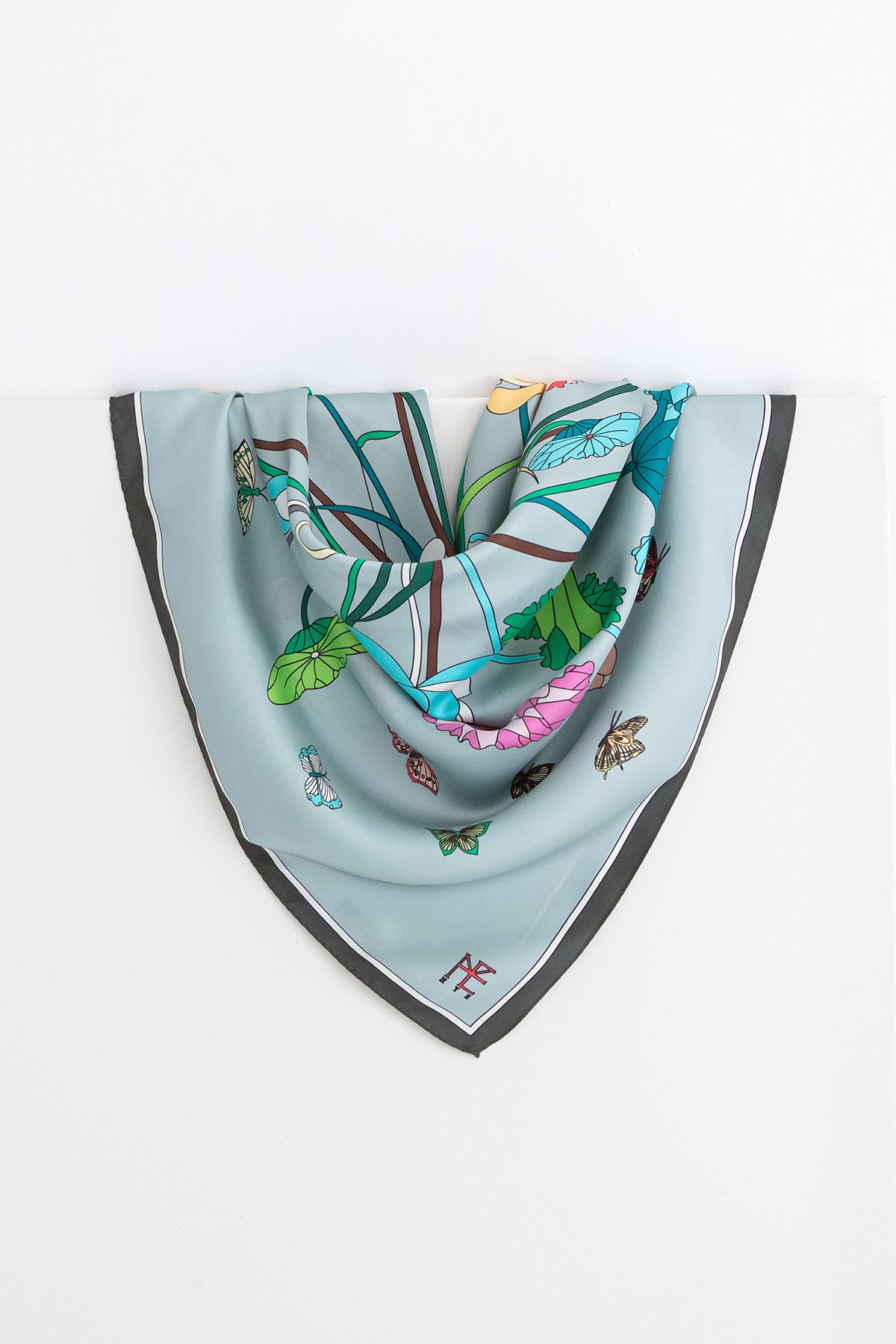 Lotus Pattern and Butterfly  90 - Gray