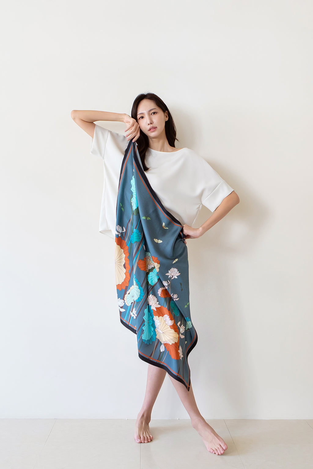 Lotus Pattern 90 - Navy