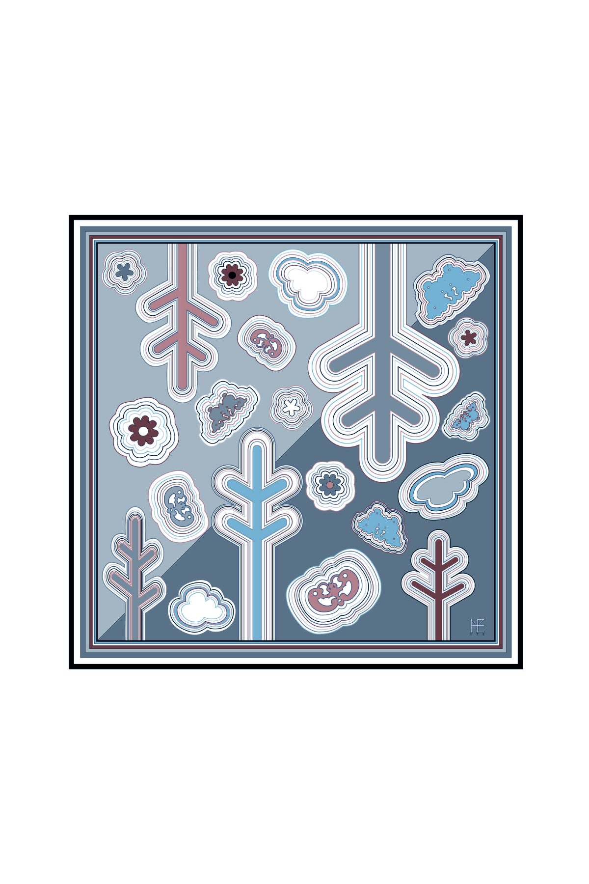 Line Embroidery 70 - Gray