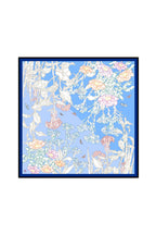 Line Painting of Grass and Insects 90 - Blue