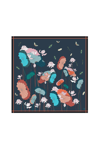 Lotus Pattern 90 - Navy